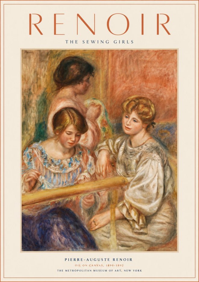 Renoir The Sewing Girls No4 - Affiche