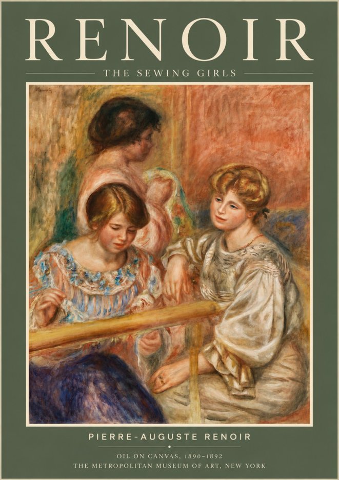 Renoir The Sewing Girls No5 - Affiche