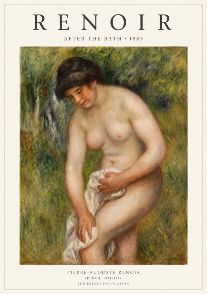 Renoir After the Bath No3 - Affiche