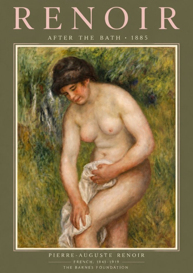 Renoir After the Bath No6 - Affiche