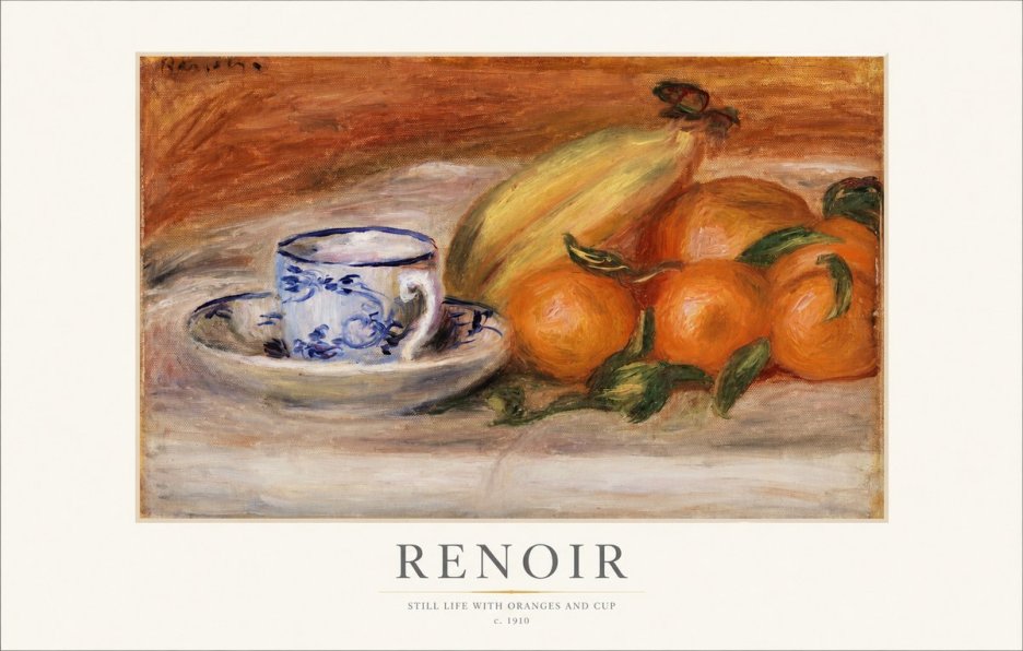 Renoir Still Life with Oranges and Cup No1 - Affiche