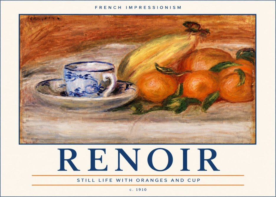 Renoir Still Life with Oranges and Cup No5 - Affiche
