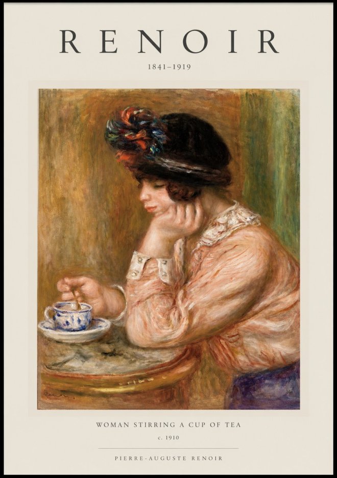 Renoir Woman Stirring a Cup of Tea No1 - Affiche