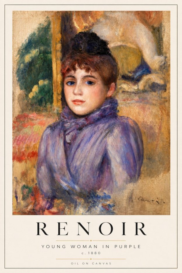 Renoir Young Woman in Purple No2 - Affiche