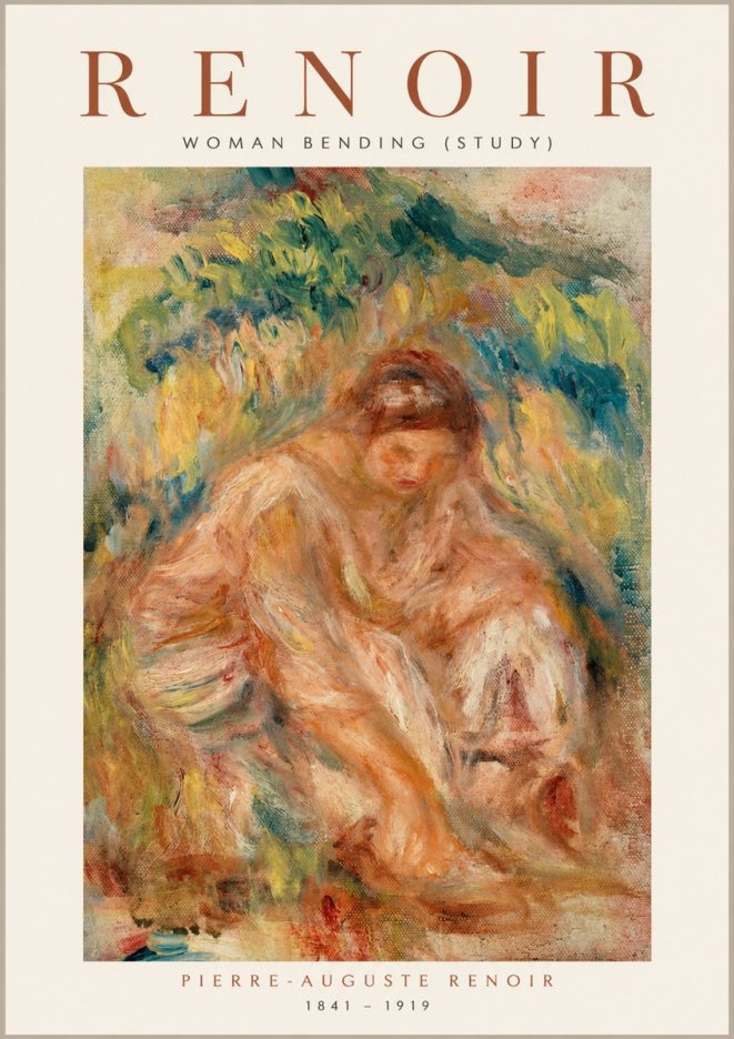 Renoir Woman Bending (Study) No1 - Affiche
