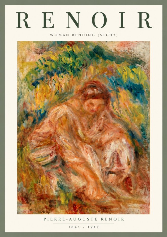 Renoir Woman Bending (Study) No5 - Affiche