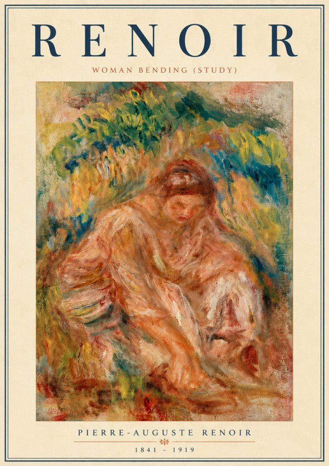 Renoir Woman Bending (Study) No6 - Affiche