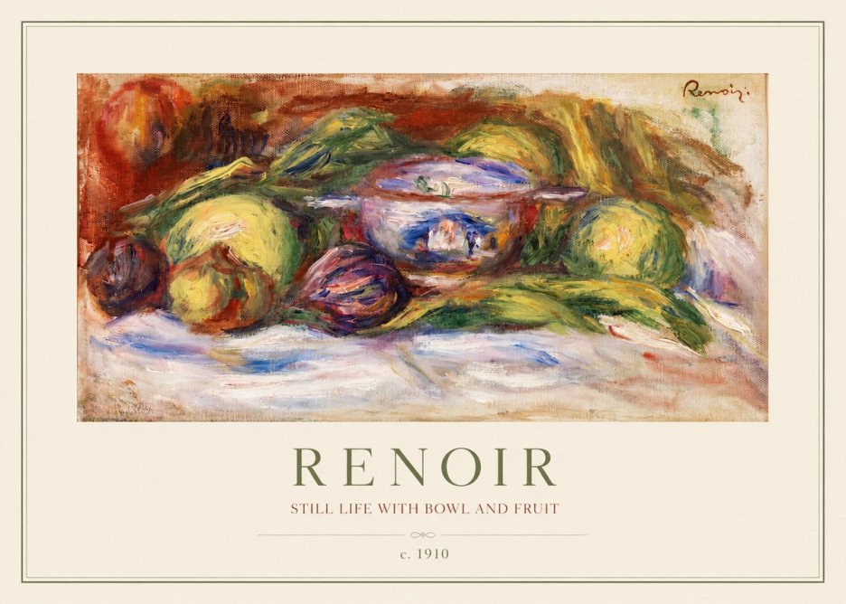 Renoir Still Life with Bowl and Fruit No1 - Affiche