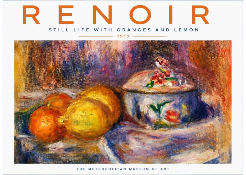 Renoir Still Life with Oranges and Lemon No2 - Affiche