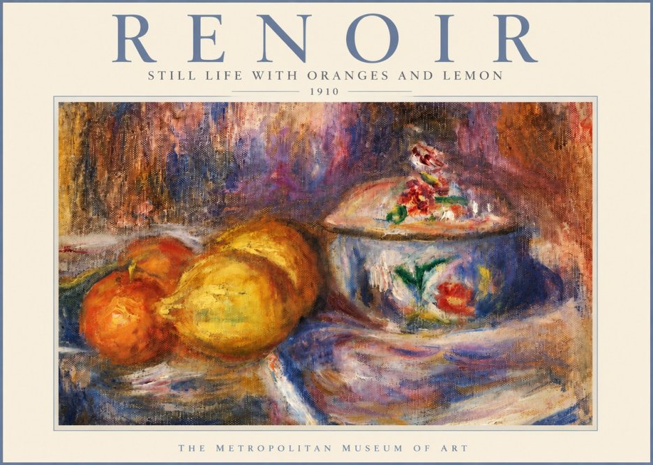 Renoir Still Life with Oranges and Lemon No3 - Affiche