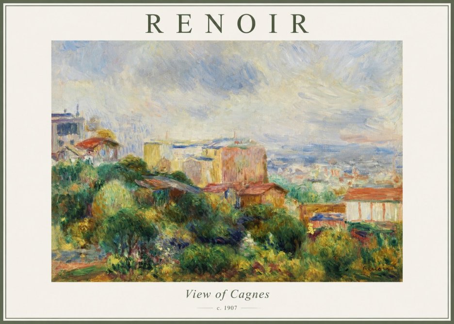 Renoir View of Cagnes No1 - Affiche