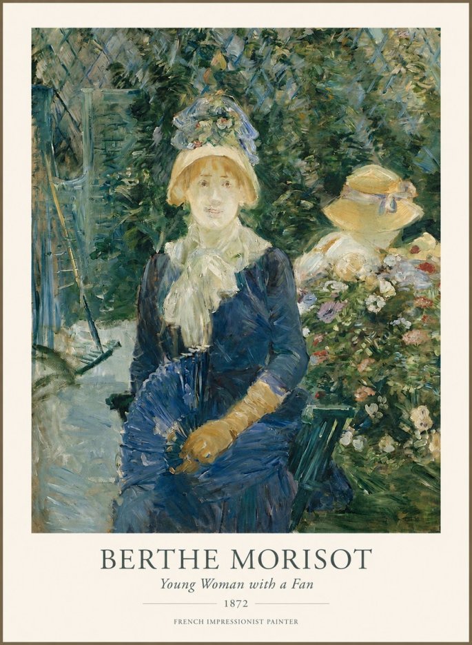 Berthe Morisot Young Woman with a Fan I No1 - Affiche