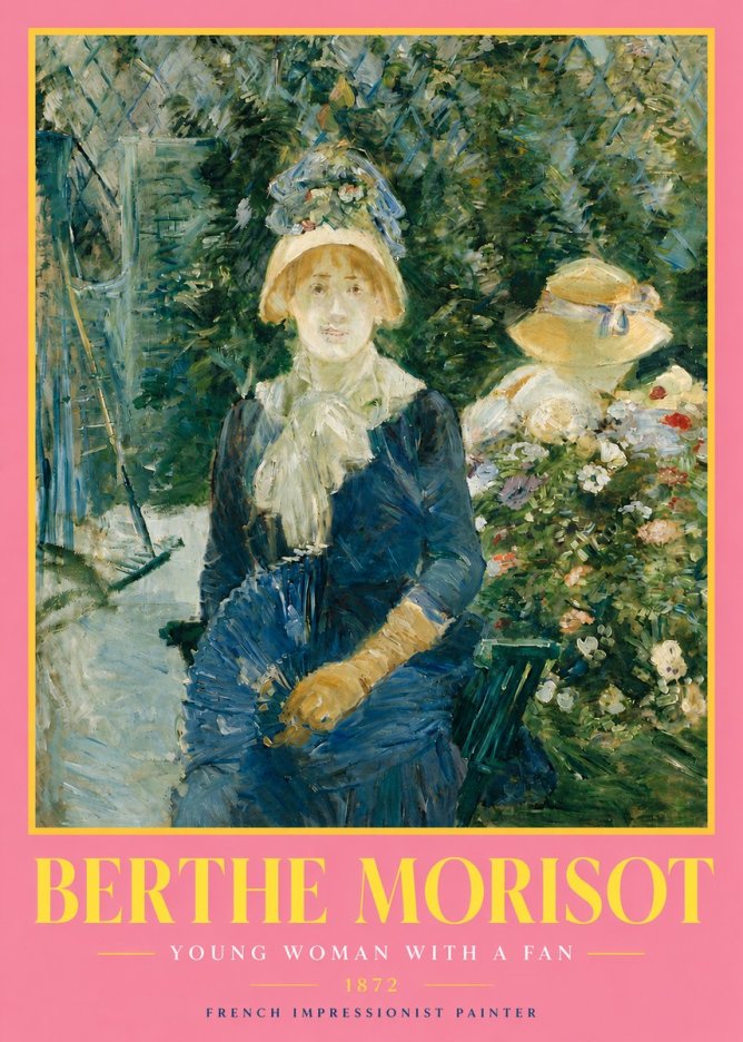 Berthe Morisot Young Woman with a Fan I No4 - Affiche