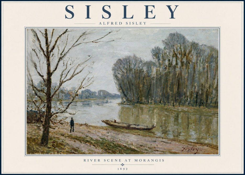 Sisley River Scene at Morangis No4 - Affiche