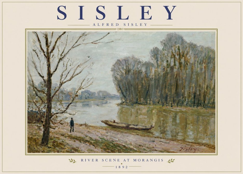 Sisley River Scene at Morangis No5 - Affiche