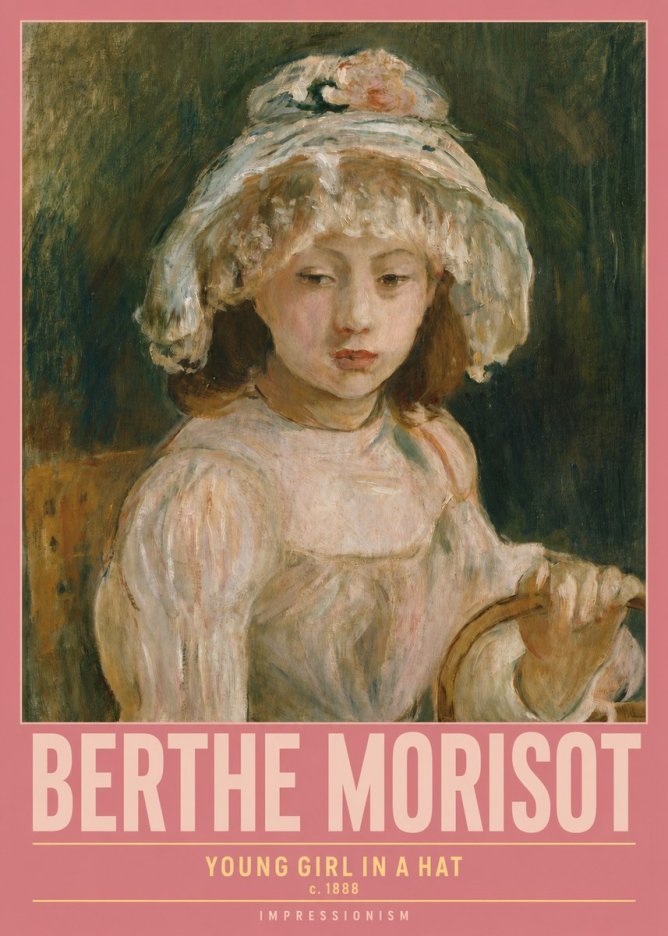Berthe Morisot Young Girl in a Hat No2 - Affiche