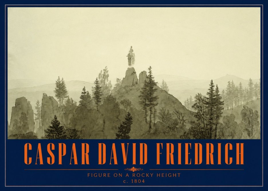 Caspar David Friedrich Figure on a Rocky Height No2 - Affiche