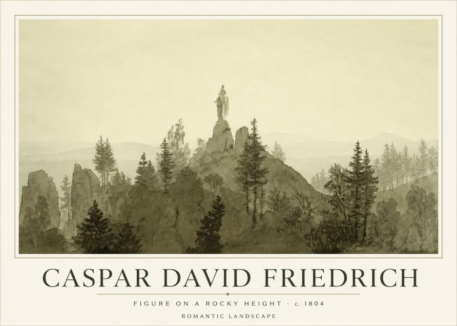 Caspar David Friedrich Figure on a Rocky Height No3 - Affiche