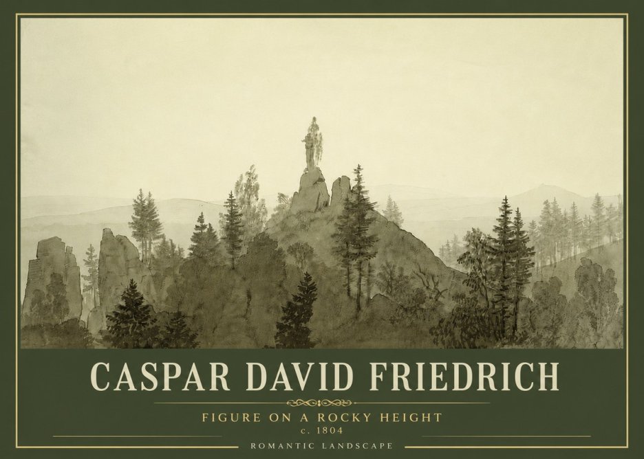 Caspar David Friedrich Figure on a Rocky Height No4 - Affiche