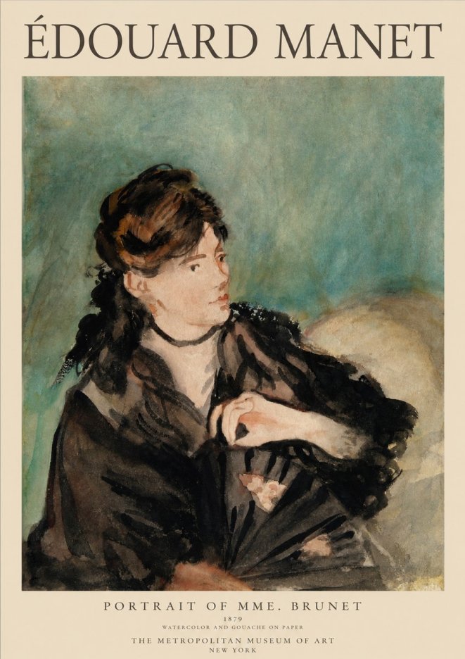 Édouard Manet Portrait of Mme. Brunet No1 - Affiche