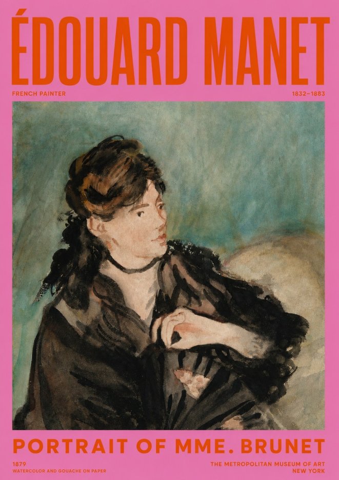 Édouard Manet Portrait of Mme. Brunet No2 - Affiche