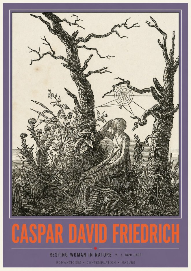 Caspar David Friedrich Resting Woman in Nature No2 - Affiche