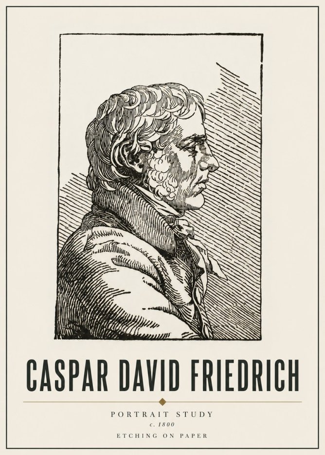 Caspar David Friedrich Portrait Study No4 - Affiche