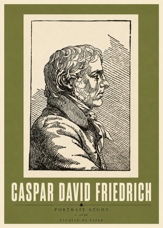Caspar David Friedrich Portrait Study No5 - Affiche