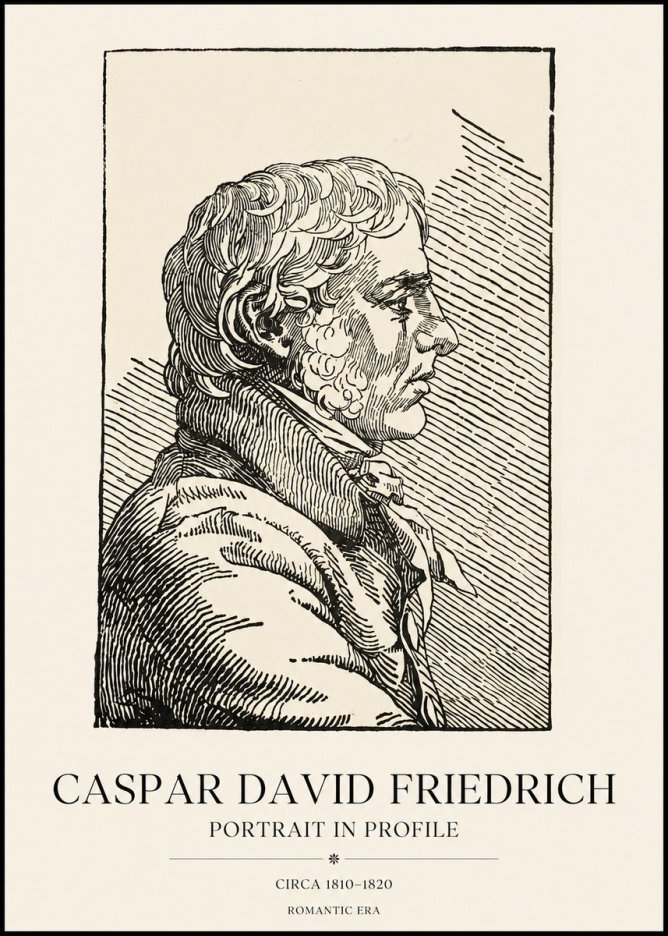 Caspar David Friedrich Portrait Study No6 - Affiche