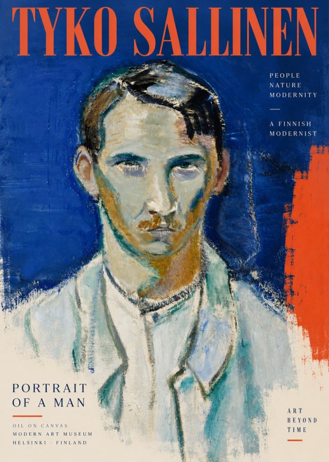 Tyko Sallinen Portrait of a Man IV No3 - Affiche