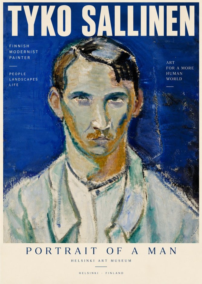 Tyko Sallinen Portrait of a Man IV No5 - Affiche