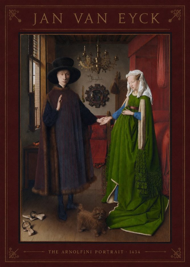 Jan van Eyck The Arnolfini Portrait VI No5 - Affiche