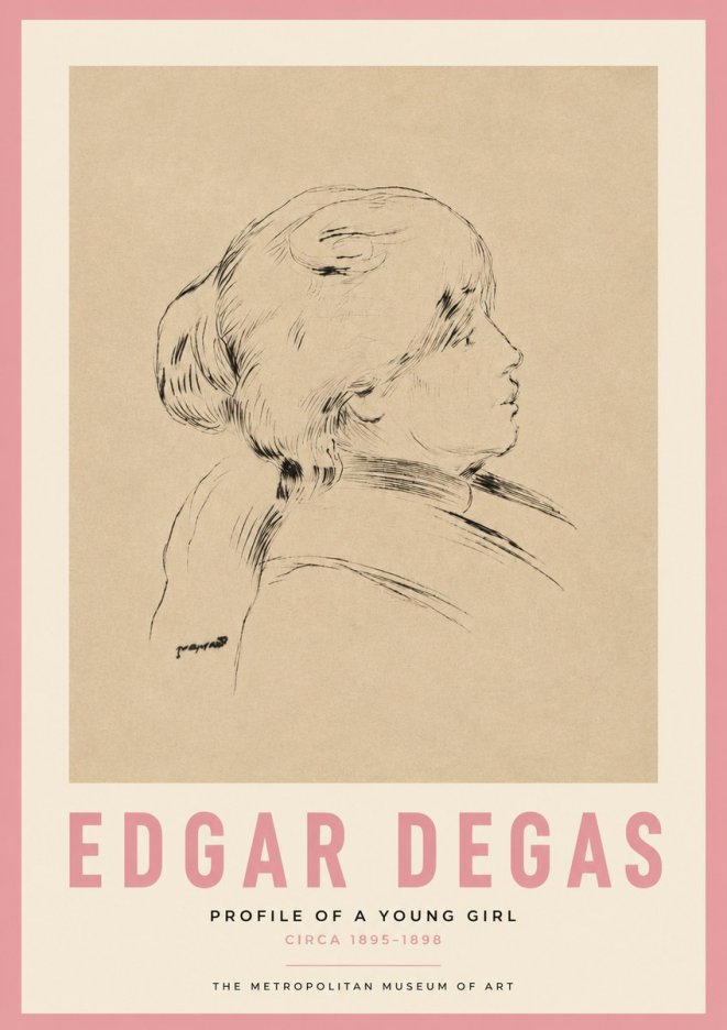 Edgar Degas Profile of a Young Girl No3 - Affiche