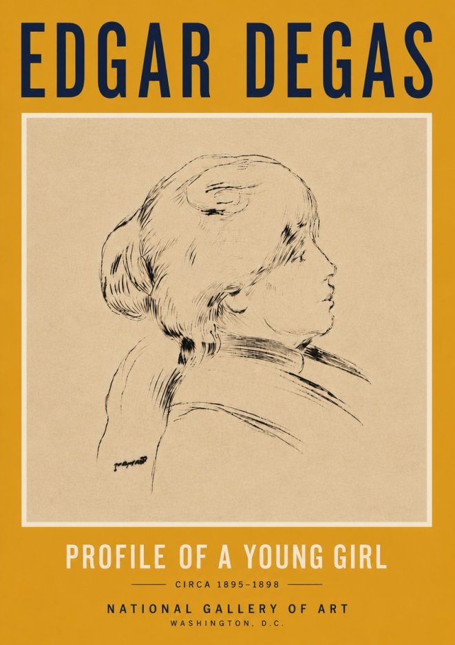 Edgar Degas Profile of a Young Girl No6 - Affiche