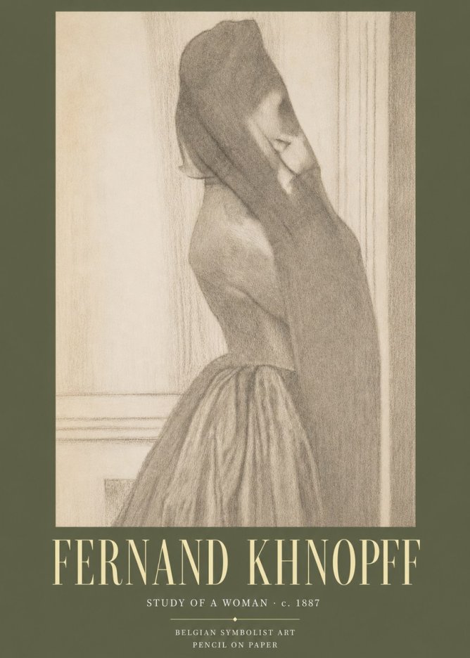 Fernand Khnopff Study of a Woman No3 - Affiche