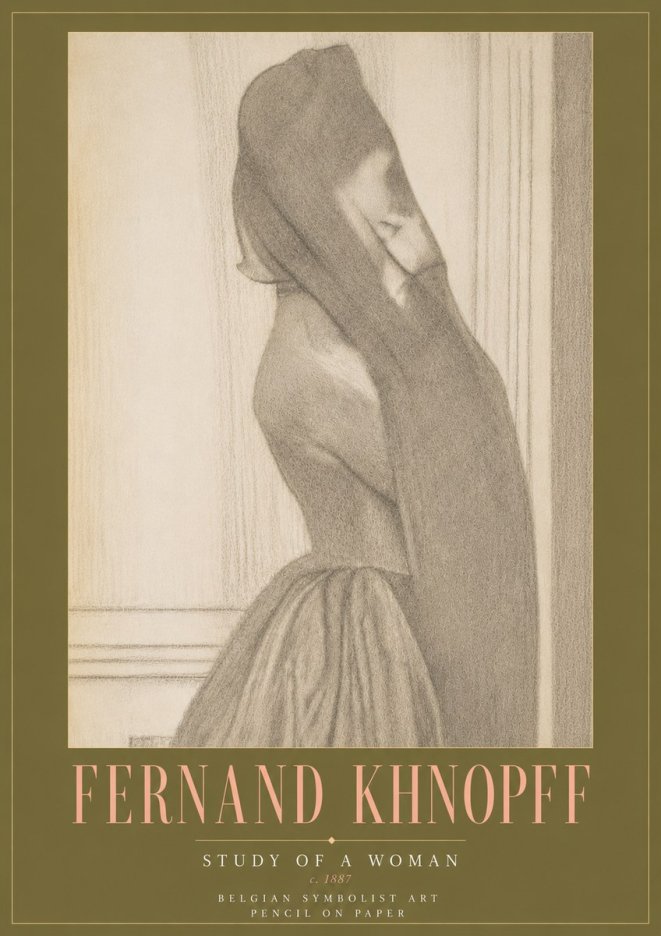 Fernand Khnopff Study of a Woman No6 - Affiche