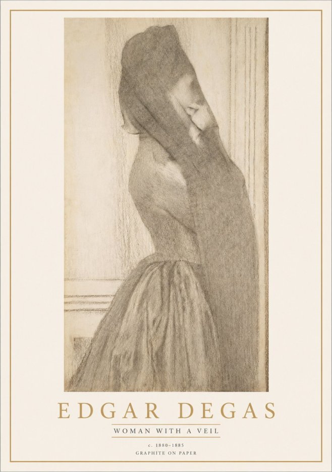 Edgar Degas Woman with a Veil No1 - Affiche