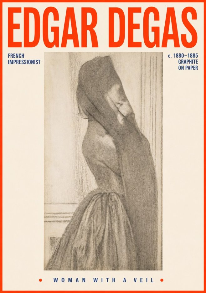 Edgar Degas Woman with a Veil No4 - Affiche