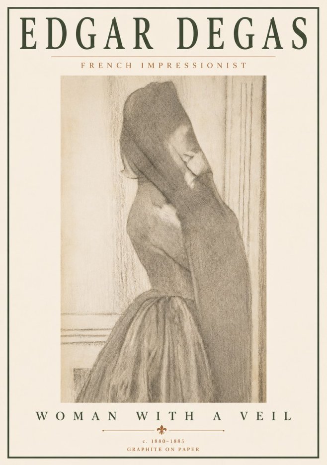 Edgar Degas Woman with a Veil No6 - Affiche