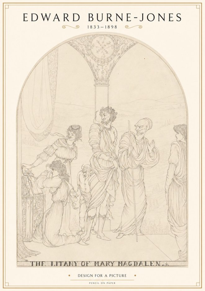 Edward Burne-Jones The Litany of Mary Magdalen No1 - Affiche