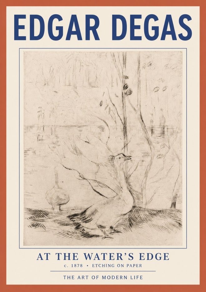 Edgar Degas At the Water's Edge No2 - Affiche