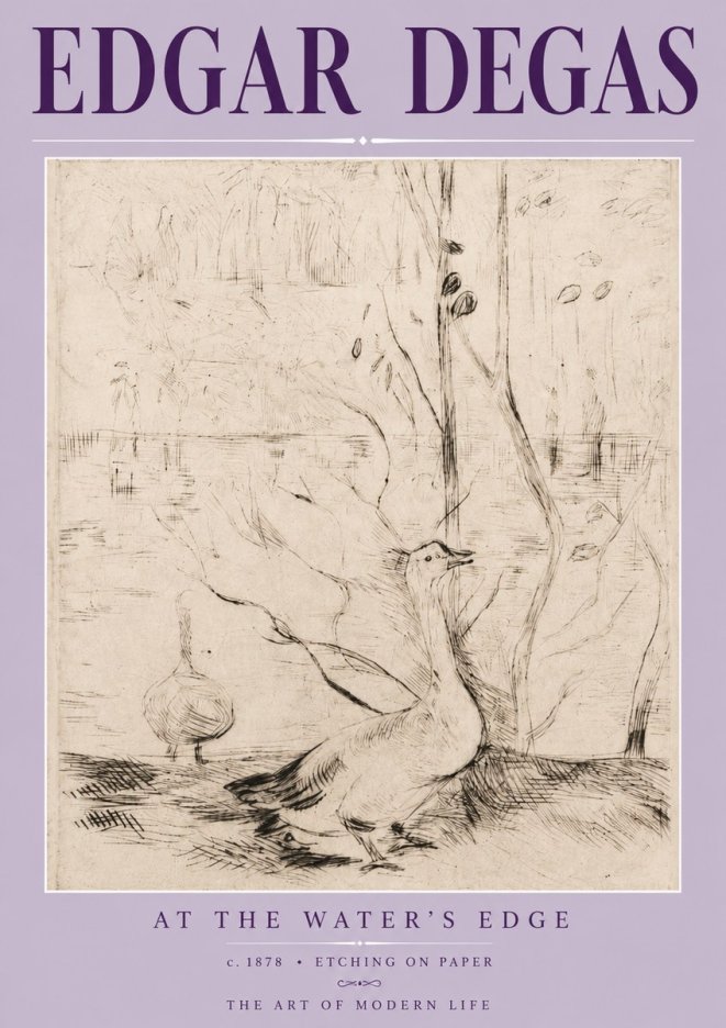 Edgar Degas At the Water's Edge No3 - Affiche