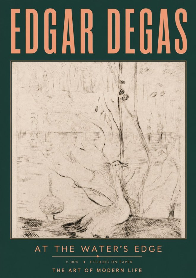Edgar Degas At the Water's Edge No4 - Affiche