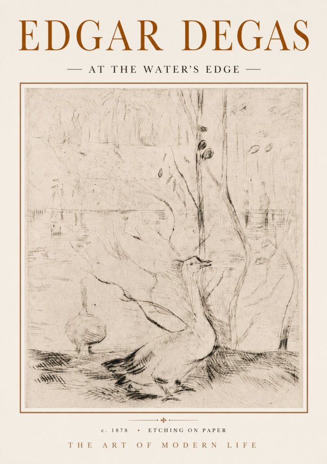 Edgar Degas At the Water's Edge No5 - Affiche