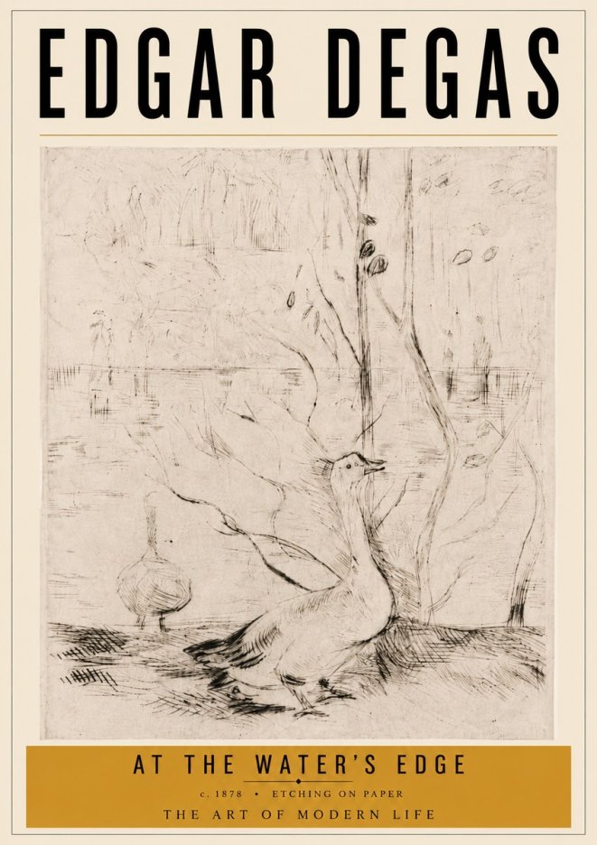 Edgar Degas At the Water's Edge No6 - Affiche