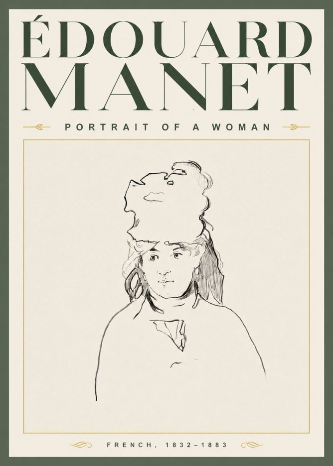 Édouard Manet Portrait of a Woman No3 - Affiche