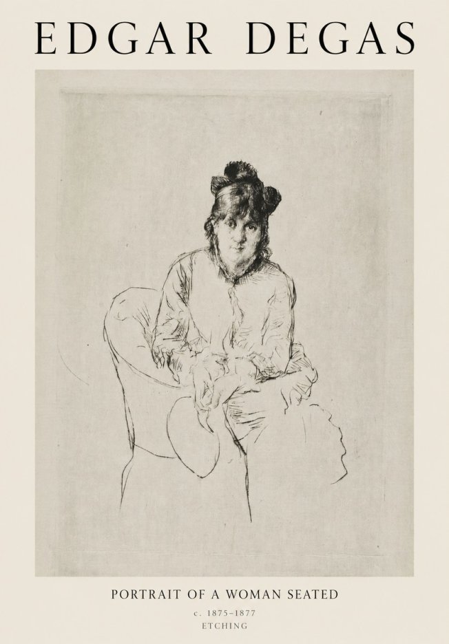 Edgar Degas Portrait of a Woman Seated No1 - Affiche