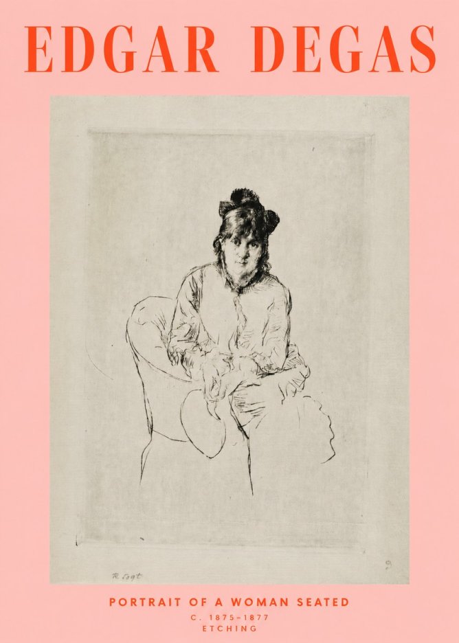 Edgar Degas Portrait of a Woman Seated No2 - Affiche