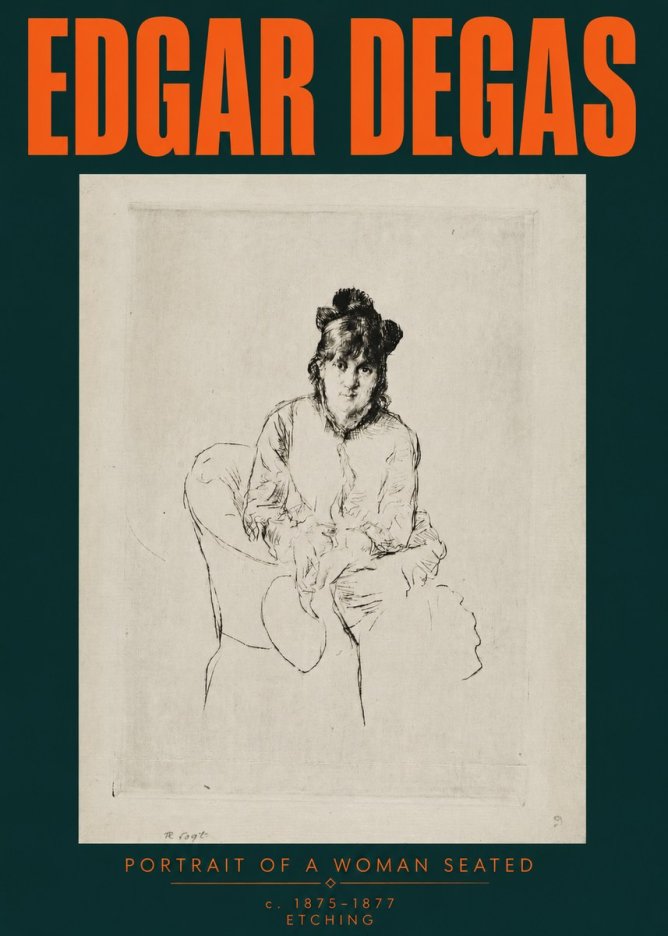 Edgar Degas Portrait of a Woman Seated No3 - Affiche