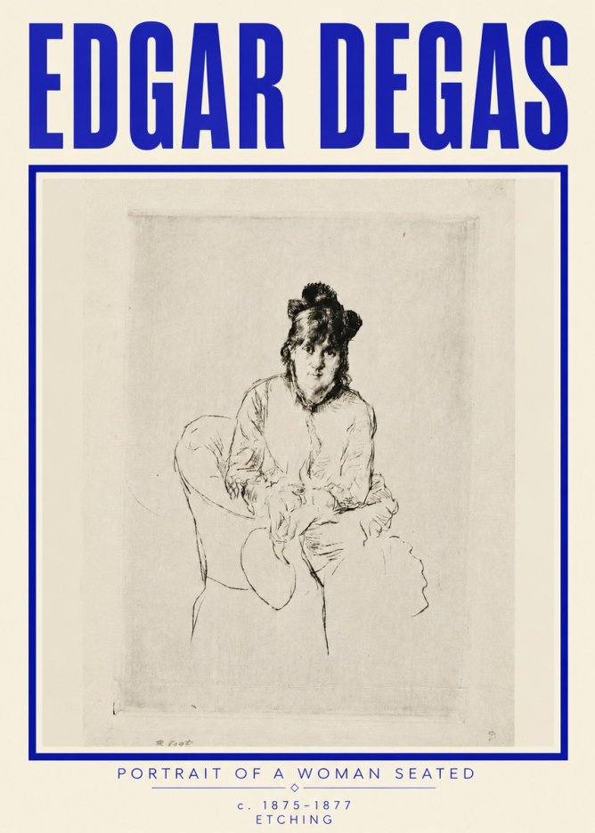 Edgar Degas Portrait of a Woman Seated No4 - Affiche